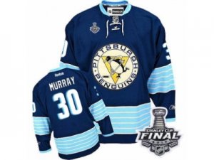 Youth Reebok Pittsburgh Penguins #30 Matt Murray Premier Navy Blue Third Vintage 2017 Stanley Cup Final NHL Jersey