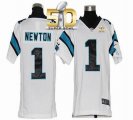 Youth Nike Panthers #1 Cam Newton White Super Bowl 50 Stitched Jersey