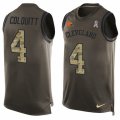 Mens Nike Cleveland Browns #4 Britton Colquitt Limited Green Salute to Service Tank Top NFL Jersey