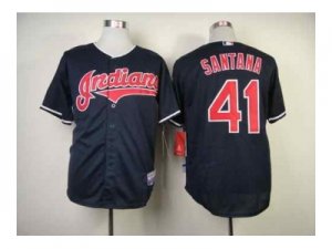 mlb jerseys cleveland indians #41 santana blue