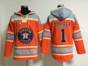 mlb jerseys Houston Astros #1 Carlos Correa Orange[pullover hooded sweatshirt]