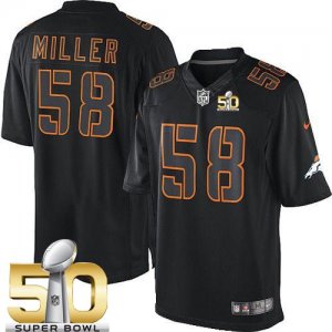 Nike Denver Broncos #58 Von Miller Black Super Bowl 50 Men\'s Stitched NFL Impact Limited Jersey