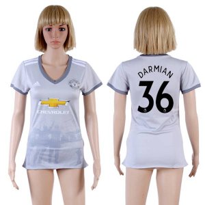 2017-18 Manchester United 36 DARMIAN Third Away Women Soccer Jersey