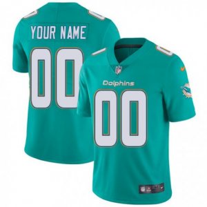 Mens Nike Miami Dolphins Customized Aqua Green Team Color Vapor Untouchable Limited Player NFL Jersey