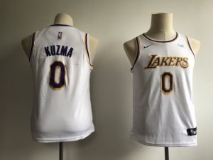 Lakers #0 Kyle Kuzma White Youth 2018-19 Nike Swingman Jersey