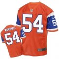 Nike Denver Broncos #54 Brandon Marshall Orange Throwback Men Stitched NFL Elite Jersey