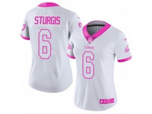 Women Nike Philadelphia Eagles #6 Caleb Sturgis Limited White-Pink Rush Fashion NFL Jersey