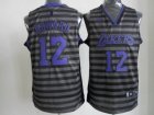 nba los angeles lakers #12 dwight howard grey[black strip]