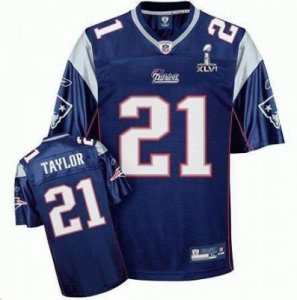 New England Patriots #21 Taylor 2012 Super Bowl XLVI blue