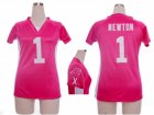 Nike Women NFL Carolina Panthers #1 Cam Newton pink jerseys[draft him ii top]