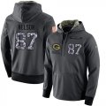 NFL Mens Nike Green Bay Packers #87 Jordy Nelson Stitched Black Anthracite Salute to Service Player Performance Hoodie