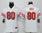 Nike 49ers #80 Jerry Rice White Women Color Rush Vapor Untouchable Limited Jersey