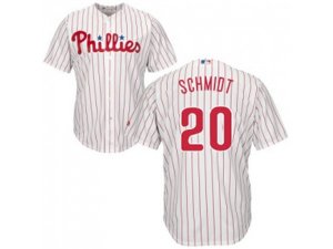 Youth Philadelphia Phillies #20 Mike Schmidt White(Red Strip) Cool Base Stitched MLB Jersey