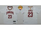 NBA Cleveland Cavaliers #23 LeBron James White Short Sleeve The Finals Patch Stitched Jerseys