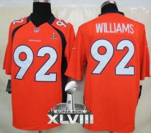 Nike Denver Broncos #92 Sylvester Williams Orange Team Color Super Bowl XLVIII NFL Limited Jersey