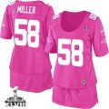 2014 super bowl xlvii nike women nfl jerseys denver broncos #58 miller pink[breast cancer awareness]