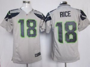 Nike NFL Seattle Seahawks #18 Sidney Rice Grey Jerseys(Game)