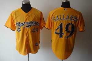 mlb milwaukee brewers #49 gallardo yellow