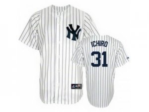 mlb New York Yankees #31 Home Ichiro white Jerseys[Pinstripe]