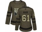 Women Adidas New York Rangers #61 Rick Nash Green Salute to Service Stitched NHL Jersey