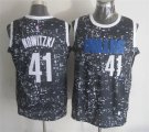 Mavericks #41 Dirk Nowitzki Black City Luminous Jersey