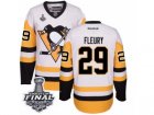 Mens Reebok Pittsburgh Penguins #29 Marc-Andre Fleury Authentic White Away 2017 Stanley Cup Final NHL Jersey