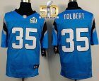 Nike Carolina Panthers #35 Mike Tolbert Blue Alternate Super Bowl 50 Men Stitched NFL Elite Jersey