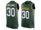 Mens Nike Green Bay Packers #30 Jamaal Williams Limited Green Player Name & Number Tank Top NFL Jersey
