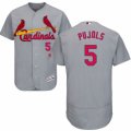 Mens Majestic St. Louis Cardinals #5 Albert Pujols Grey Flexbase Authentic Collection MLB Jersey