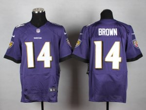 Nike Baltimore Ravens #14 Marlon Brown Purple Jerseys(Elite)