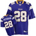 youth minnesota vikings #28 peterson purple