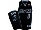 nba Miami Heat #6 LeBron James Black With White Shadow2012 Fianls Revolution 30 Swingman