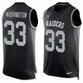 Mens Nike Oakland Raiders #33 DeAndre Washington Limited Black Player Name & Number Tank Top NFL Jersey