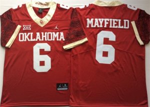 Oklahoma Sooners 6 Baker Mayfield Red #47 Game Winning Streak College Football Jersey