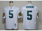 nfl jerseys green bay packers #5 hornung m&n white 1961