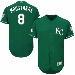 Men\'s Majestic Kansas City Royals #8 Mike Moustakas Green Celtic Flexbase Authentic Collection MLB Jersey