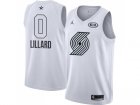 Men Nike Portland Trail Blazers #0 Damian Lillard White NBA Jordan Swingman 2018 All-Star Game Jersey