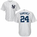 Youth Majestic New York Yankees #24 Gary Sanchez Replica White Home MLB Jersey