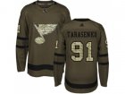 Youth Adidas St. Louis Blues #91 Vladimir Tarasenko Green Salute to Service Stitched NHL Jersey