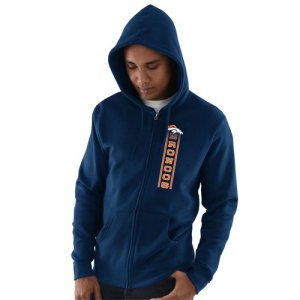 Denver Broncos Hook and Ladder Full Zip Hoodie Navy