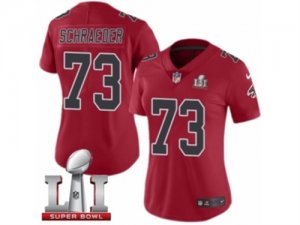 Womens Nike Atlanta Falcons #73 Ryan Schraeder Limited Red Rush Super Bowl LI 51 NFL Jersey