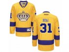 Mens Reebok Los Angeles Kings #31 Peter Budaj Authentic Gold Alternate NHL Jersey