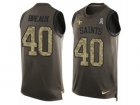 Mens Nike New Orleans Saints #40 Delvin Breaux Limited Green Salute to Service Tank Top NFL Jersey