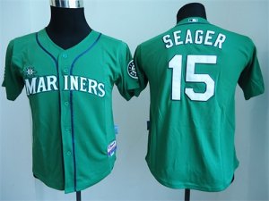 Youth Mlb Seattle Mariners #15 Kyle Seager Green jersey