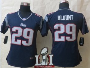 Nike Patriots #29 LeGarrette Blount Navy Women 2017 Super Bowl LI Game Jersey