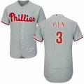 Men's Majestic Philadelphia Phillies #3 Chuck Klein Grey Flexbase Authentic Collection MLB Jersey