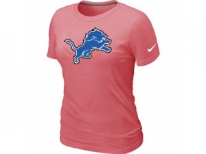 Women Detroit Lions Pink Logo T-Shirt