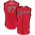 American League #27 Mike Trout Red 2019 MLB All-Star Game Workout Player Jersey