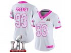 Womens Nike Atlanta Falcons #93 Dwight Freeney Limited White Pink Rush Fashion Super Bowl LI 51 NFL Jersey