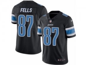 Mens Nike Detroit Lions #87 Darren Fells Limited Black Rush NFL Jersey